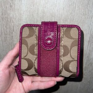 Coach wallet canvas and leather